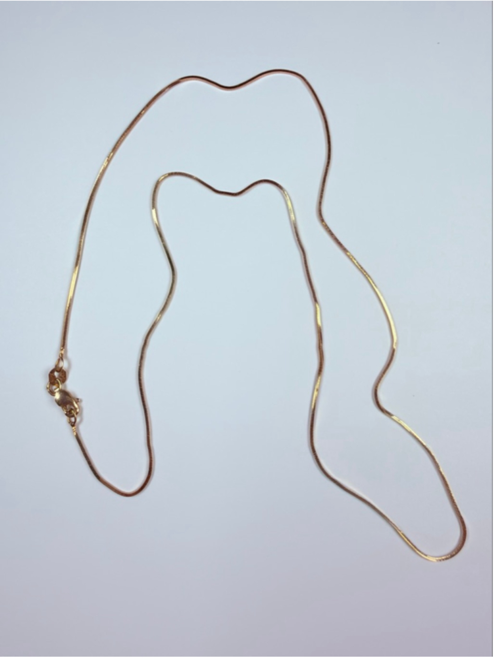 14K Solid Yellow Gold Classic Snake Link Box Chain 1MM Necklace 19.75” - Picture 5 of 6